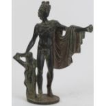 A Neoclassical bronze figure of Apollo, 19th century. Possibly a Grand Tour example. 8.9 in (22.5