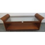 A mid-century teak ‘Tulip’ coffee table by G Plan, the glass top above an undertier shelf, on