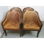A set of four reproduction Regency style mahogany club chairs by Theodore Alexander, with double