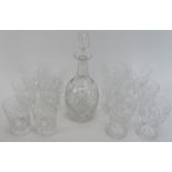 A set of Brierley glassware, 20th century. Comprising two sets of six drinking glasses and a