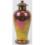 A William Moorcroft iridescent lustre glazed vase and cover, early 20th century. Of meiping form,