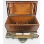 A Victorian brass theodolite in fitted oak case, 19th century. Engraved ‘Stanley, Gt. Turnstile,