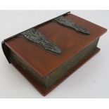 A bakelite and parcel gilt metal trinket or cigarette box of book from, early/mid 20th century. With
