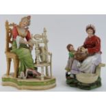 Two German porcelain figurines, late 19th/20th century. Comprising a Sitzendorf porcelain seated