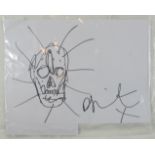 Damien Hirst (British, b. 1965) - 'Skull', signed original marker pen sketch with Certificate of
