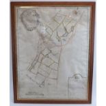 Of local interest: A hand drawn and colour highlighted map of West Wood farm and lands in Kent, 18th