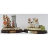 Two Beswick Beatrix Potter figural ceramic groups, circa 1998. Comprising ‘Hiding from the Cat’