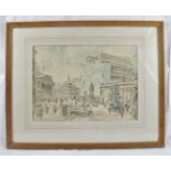 Hugh McKenzie (1909-2005) - 'One December at the bank', watercolour, signed, label verso for the