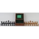 A Victorian Jaques & Son of London turned ebony and boxwood weighted chess set entitled ‘The