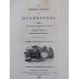 A General History of Quadrupeds with engravings by Thomas Bewick, dated 1807. Leather bound. Fifth