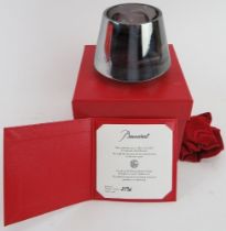 A Baccarat ‘Harcourt - Our Fire’ crystal glass candle holder by Philippe Starck. Certificate and red