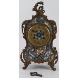 A French champlevé enamelled mantle clock by Pailthorp of Paris, 19th century. Key included. 36.5 cm