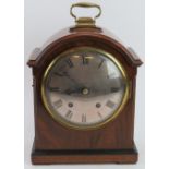 A German Winterhalder & Hofmeier mahogany mantle clock, late 19th/early 20th century. Key