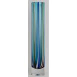 A large Italian cylindrical glass vase, attributed to Gino Ponti, 20th century. 28 cm height.