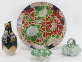 A group of Japanese porcelain and pottery wares, 20th century. Comprising a Japanese Arita ware