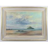 Ivan Taylor (b 1946) - 'St Michaels Mount, Cornwall', oil on board, signed, artist's label verso,