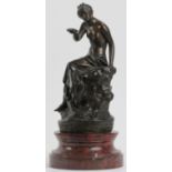 A Susan Ruth Canton bronze of ’Hebe’ from Greek mythology, late 19th century. Supported on a rouge