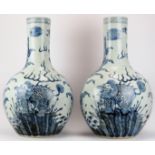 Two large Chinese blue and white porcelain vases, 20th century.