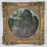 Attributed to David Vinckboons (1576-1629) - 'Huntsman in wooded river landscape', oil on wooden