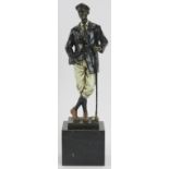 After Franz Bergmann - An Austrian cold painted bronze sculptural figure of a golfer, 20th