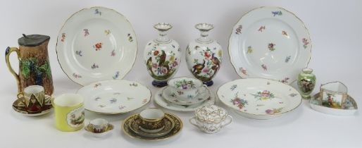 A collection of European ceramic and porcelain wares, 19th/20th century. Notable manufacturers