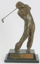 Local interest: A modern cast metal Cranbrook Golf Club trophy depicting a golfer in a back swing