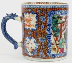 A Chinese export porcelain tankard, mid/late 18th century.