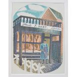 Eric Ravilious (British, 1903 - 1942) - 'Family Butcher', original 1938 lithograph on paper, printed