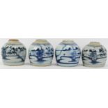 Four Chinese provincial blue and white porcelain ginger jars, 19th century. (4 items) 16 cm