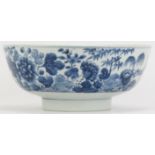 A Chinese blue and white porcelain punch bowl, early 19th century. 26.5 cm diameter. Condition