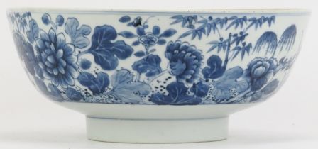 A Chinese blue and white porcelain punch bowl, early 19th century. 26.5 cm diameter. Condition