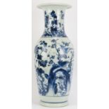 A large Chinese blue and white porcelain baluster vase, early 20th century. Decorated with birds and