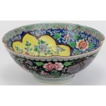 An unusual Chinese polychrome enamelled bowl, late 19th/early 20th century.