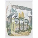Eric Ravilious (British, 1903 - 1942) - 'Model Ships and Railways', original 1938 lithograph on