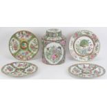 Five Chinese Rose Canton and Rose Medallion porcelain wares, 19th/20th century. Comprising a Rose