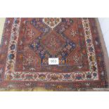 A late 19th century 20th century Persian rug. 160cm x 112cm. Condition report: Fairly even wear