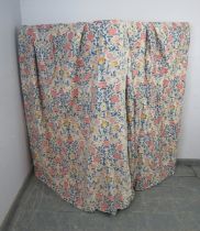 A pair of good quality lined curtains in a William Morris patterned material. Each measures H183cm