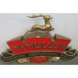 A large vintage fibreglass double-sided advertising sign ‘McMullen Independent Hertfordshire Brewers