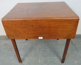 A Georgian mahogany Pembroke table, the single drawer with brass swan-neck handle, on inner