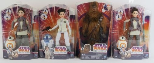 Star Wars: A group of Hasbro Disney Forces of Destiny doll action figures. 12 inch models. (4