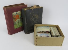 A large collection of Victorian and later vintage postcards and greetings cards. Compiled in two