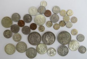 A collection of American coins, 19th century and later. Notable items included three silver one