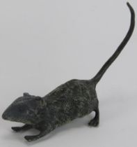 After Franz Bergman - An Austrian cold painted bronze model of mouse. Struck with B in an urn mark