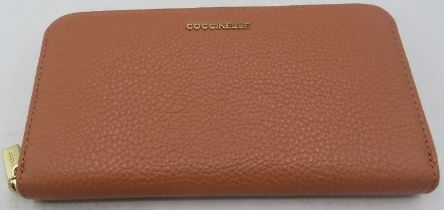 A Coccinelle pink leather matinee purse, boxed. Condition report: As new.