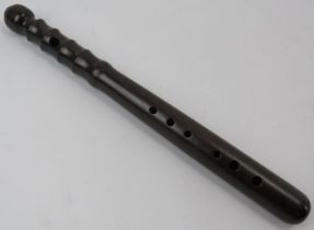 A rare vintage turned rosewood flute in form of a Police truncheon. 40 cm length. Condition