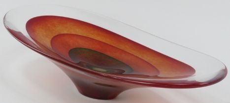A Teign Valley Glass ‘Saturn’ bowl designed by Richard Glass. Of shallow flared form, the clear
