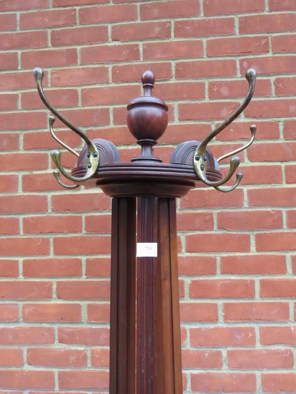 A late 19th century Aesthetic period walnut coat stand, in the manner of James Shoolbred. H206cm ( - Image 2 of 2