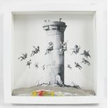 Banksy (British, b. 1974) - 'The Walled Off Hotel', box framed giclee print and concrete, from the