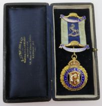 An enamelled and gilt silver Buffalo badge. Inscribed ‘Heronden Lodge No14 - Royal Antediluvian