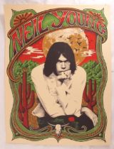 Mishka Westell (American, contemporary artist, designer, illustrator) - 'Neil Young', signed limited